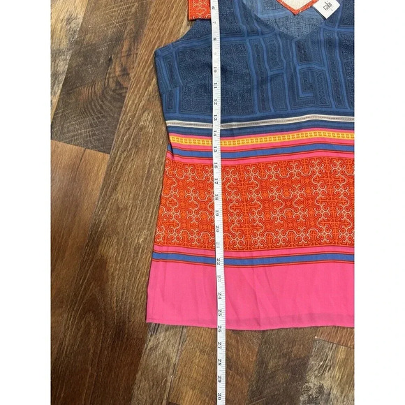 Cabi Nomad Shoulder Tie Top Small Geometric Print Bohemian Hippie Summer NWOT - Picture 8 of 8